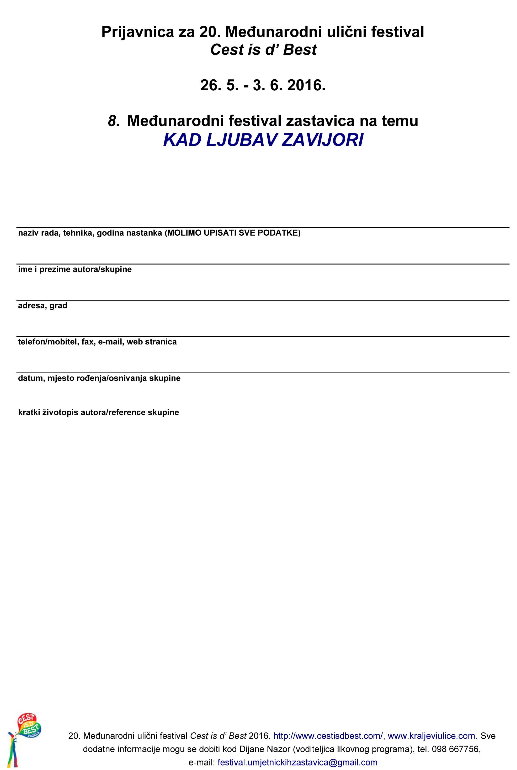 20 Natjecaj Festival umjetnickih zastavica 2016 2